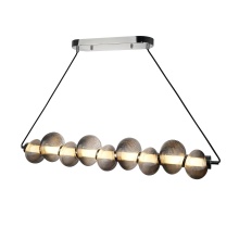 Artcraft AC7802CH - Ariel Integrated LED Island Light, Chrome with Ribbed Smoke Ombre Glassware