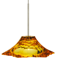 Stone Lighting PD038AMBZX2M - Pendant Peak Crystal Amber Bronze G4 Xenon 20W Monopoint Canopy