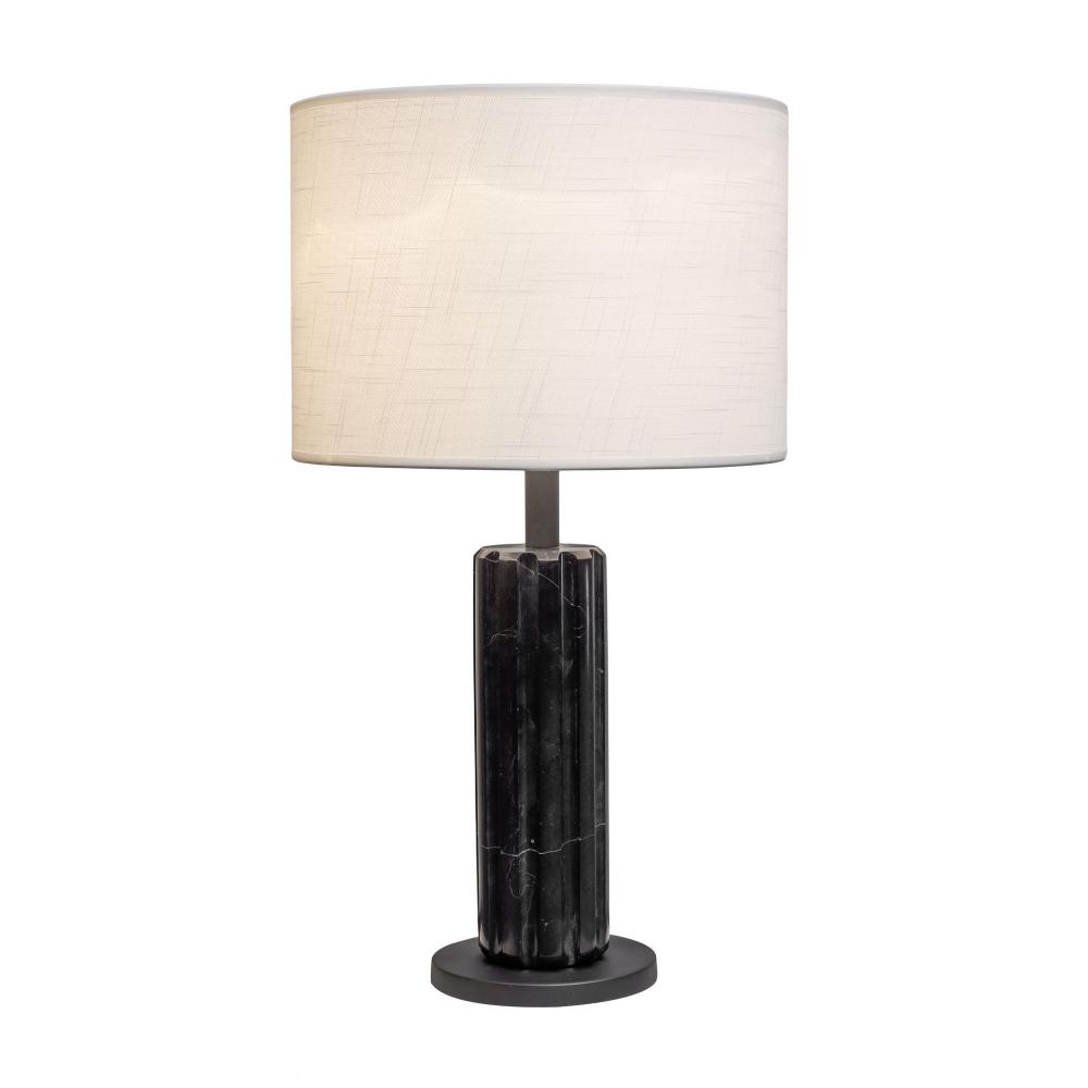 Sentu 1-Lt Table Lamp - Matte Black/Black Marble