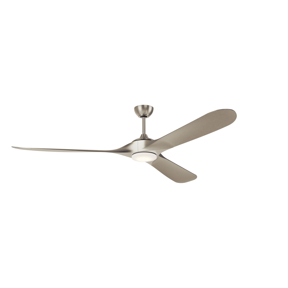 80 Inch Mylo Weather+ Ceiling Fan with Satin Etch Cased Opal Glass in Brushed Nickel