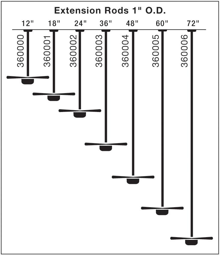 Dual Threaded 60" Downrod Burnished Antique Brass