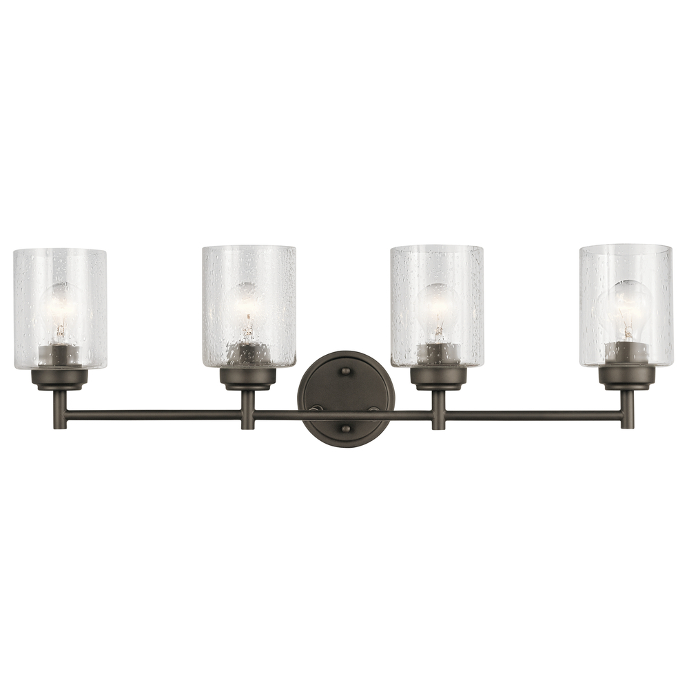 Winslow 30" 4 Light Vanity Light with Clear Seeded Glass in Olde Bronze