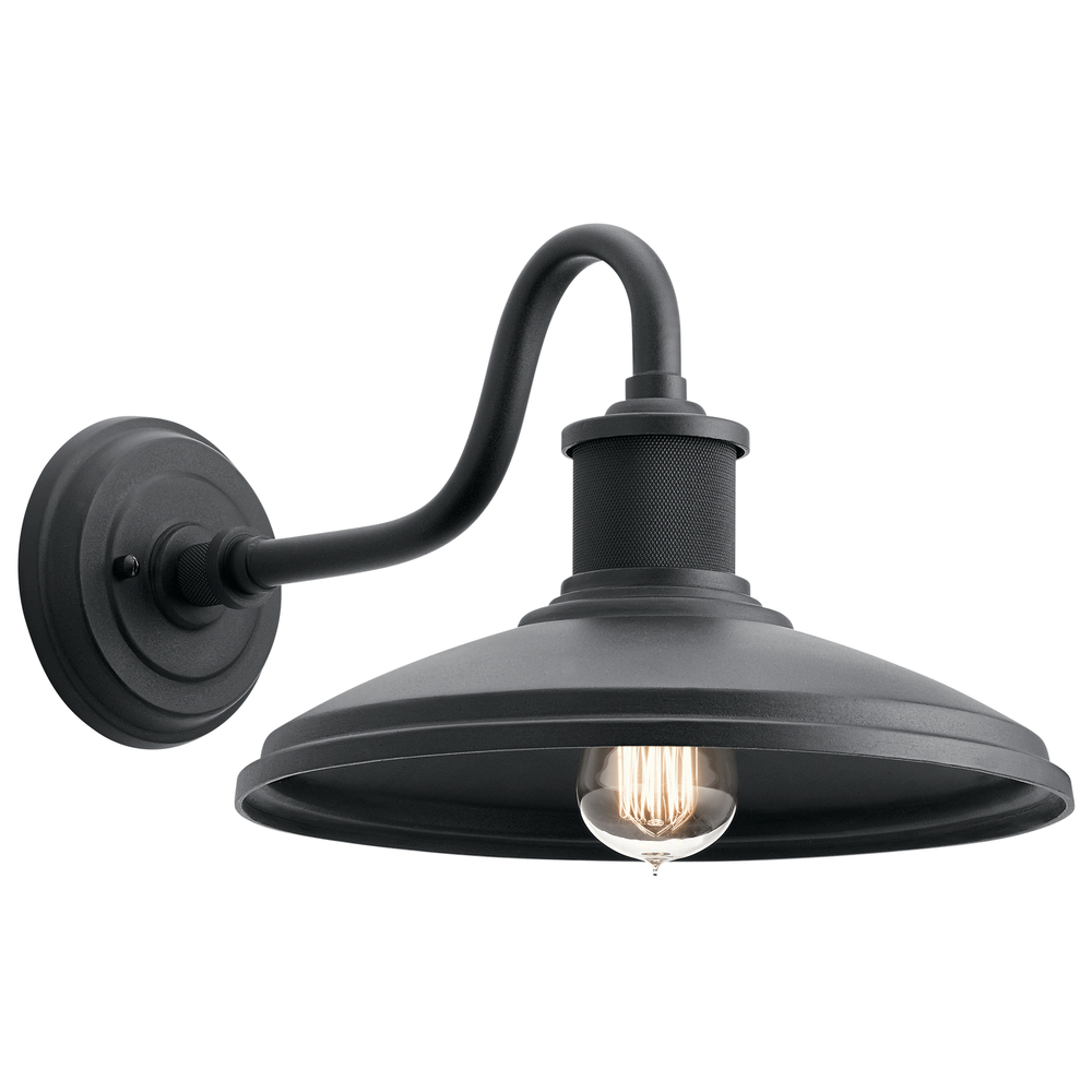 Allenbury 12" 1 Light Outdoor Wall Light with Textured Black