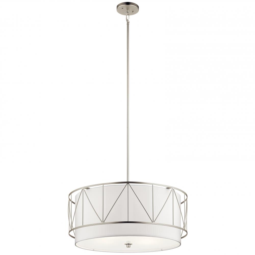 Birkleigh 11.5" 4 Light Pendant with Satin Etched Glass in Satin Nickel