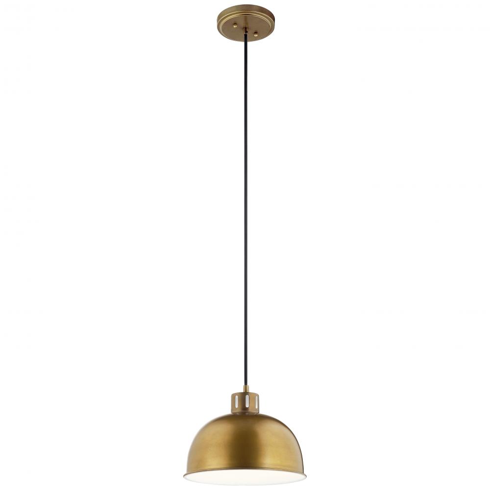 Zailey 9" 1 Light Pendant in Natural Brass