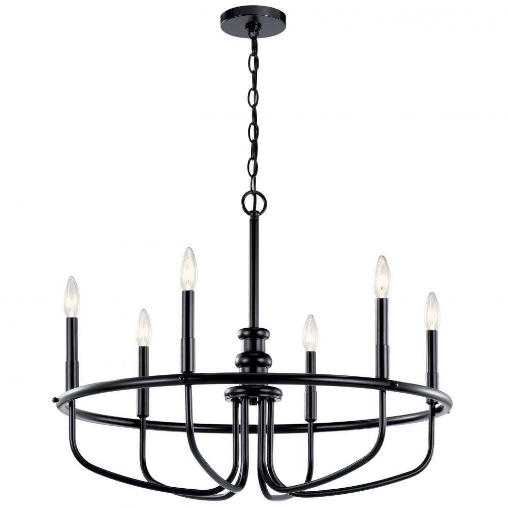 Capitol Hill 22" 6 Light Chandelier in Black