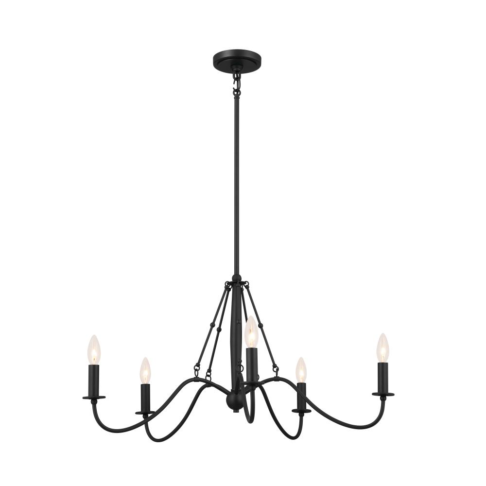 Freesia 31.25" 5 Light Chandelier Textured Black