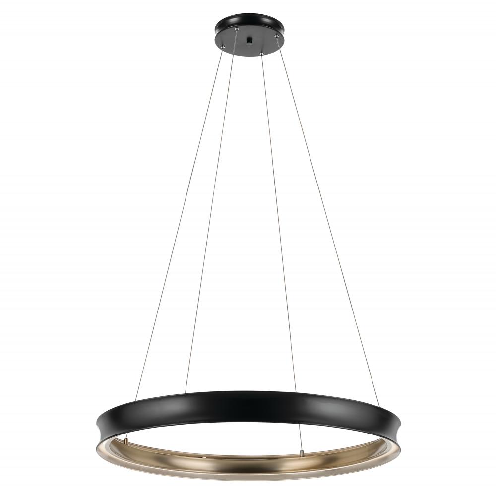 Larousse 39.5 Inch LED Chandelier in Black and Champagne Bronze