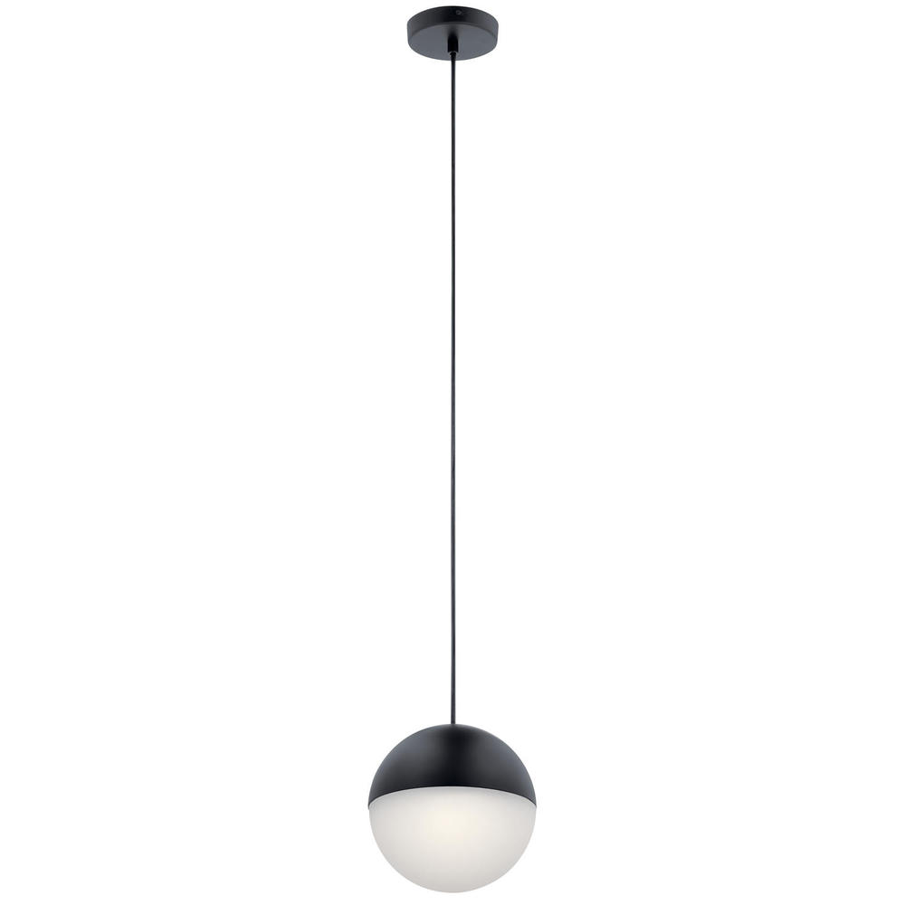 Moonlit LED 3000K 7.75" Pendant Matte Black with White Glass