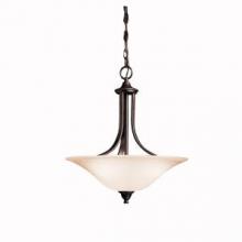 Kichler 3502TZ - Dover 19" 3 Light Convertible Pendant or Semi Flush with Alabaster Swirl Glass in Tannery Bronze