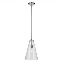 Kichler 42199CHCS - Everly 15.25" 1-Light Cone Pendant with Clear Seeded Glass in Chrome