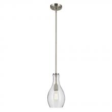 Kichler 42456NICS - Everly 13.75" 1-Light Bell Pendant with Clear Seeded Glass in Brushed Nickel