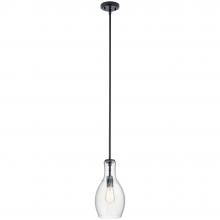 Kichler 42456BK - Everly 13.75" 1 Light Hour Glass Pendant Clear Black