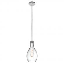 Kichler 42456CHCLR - Everly 13.75" 1 Light Hour Glass Pendant Clear Glass Chrome