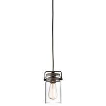 Kichler 42878OZ - Brinley 7.75" 1 Light Mini Pendant with Clear Glass Olde Bronze