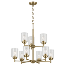 Kichler 44031NBR - Winslow 27" 9-Light Chandelier with Clear Seeded Glass in Natural Brass