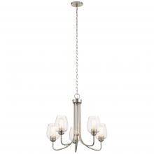 Kichler 44377NICS - Valserrano 5 Light Chandelier Seeded Glass Brushed Nickel