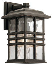 Kichler 49830OZ - Beacon Square 14.25" 1 Light Outdoor Wall Light with Clear Hammered Glass in Olde Bronze