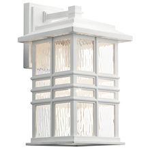 Kichler 49830WH - Beacon Square 14.25" 1 Light Outdoor Wall Light with Clear Hammered Glass in White