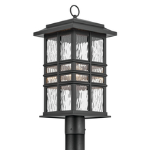Kichler 49832BKT - Beacon Square 20.75" 1-Light Outdoor Post Light with Clear Hammered Glass in Textured Black