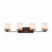 Kichler 5079OZ - Hendrik 33.75" 4 Light Vanity with Light Umber Etched Glass Olde Bronze
