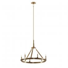 Kichler 52420BNB - Emmala 24 inch 6 Light Chandelier in Brushed Natural Brass and Black