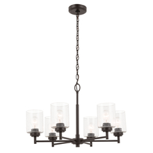 Kichler 52616OZ - Winslow 26-Inch 6 Light Chandelier with Clear Seeded Glass in Olde Bronze