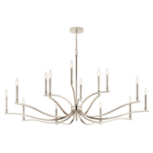Kichler 52698PN - Malene 52.75 Inch 14 Light 2-Tier Chandelier in Polished Nickel