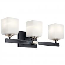 Kichler 55002BK - Marette 22.75" 3 Light Vanity Light with Satin Etched Cased Opal Glass in Black