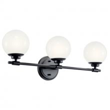 Kichler 55172BK - Benno 24.5 Inch 3 Light Vanity with Opal Glass in Black