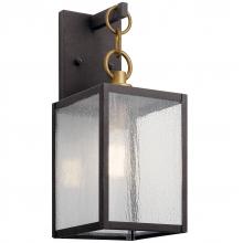 Kichler 59005WZC - Lahden 12" 1 Light Outdoor Wall Light with Clear Seeded Glass in Weathered Zinc