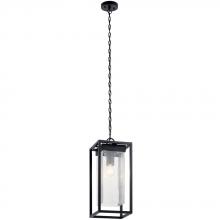 Kichler 59064BSL - Mercer 24 inch 1 Light Outdoor Pendant with Clear Seeded Glass in Black Finish