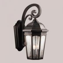 Kichler 9035RZ - Courtyard 26.5" 3 Light Outdoor Wall Light with Clear Seeded Glass in Rubbed Bronze