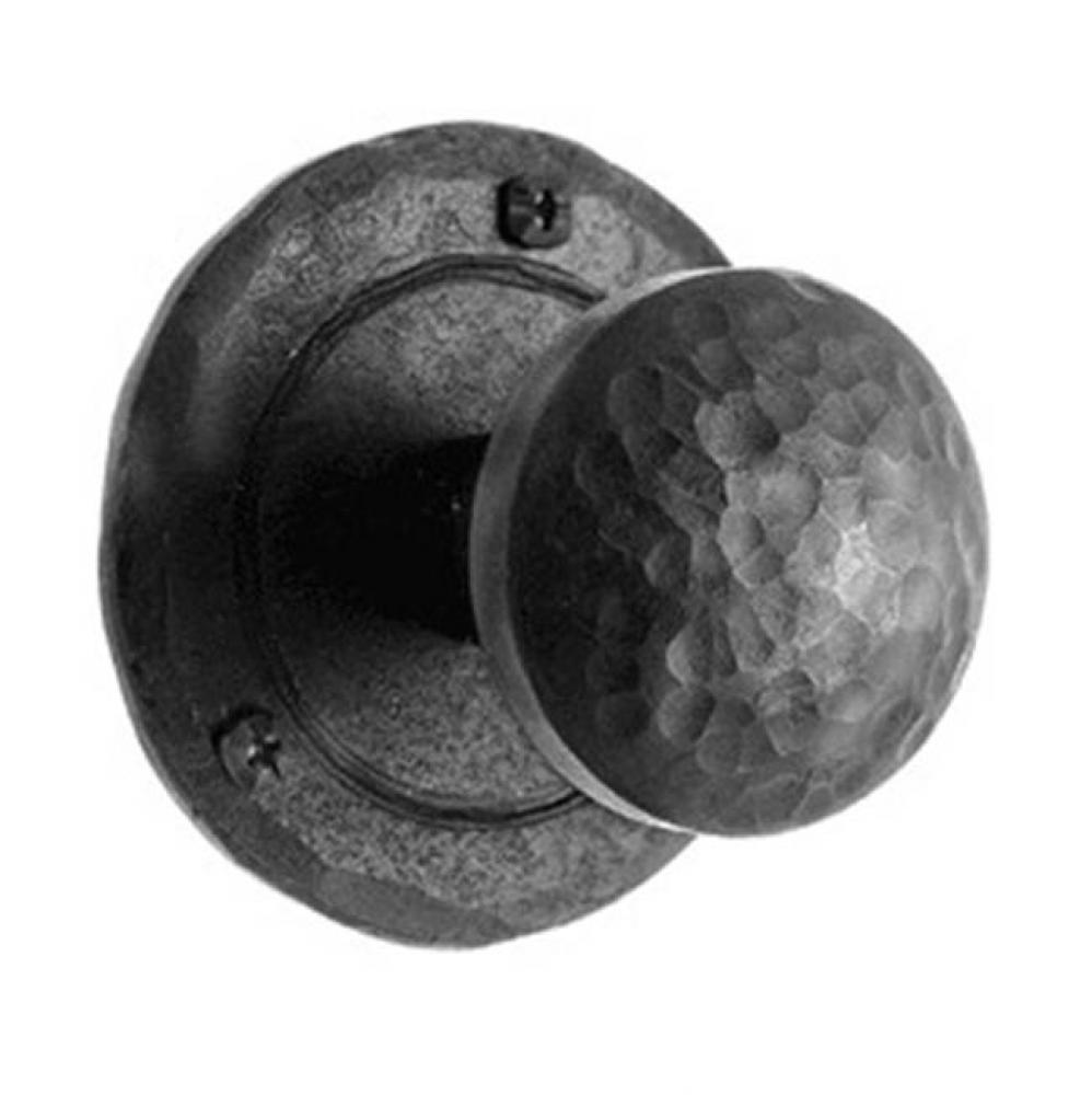 Iron Art Round Hammered Knob, Black