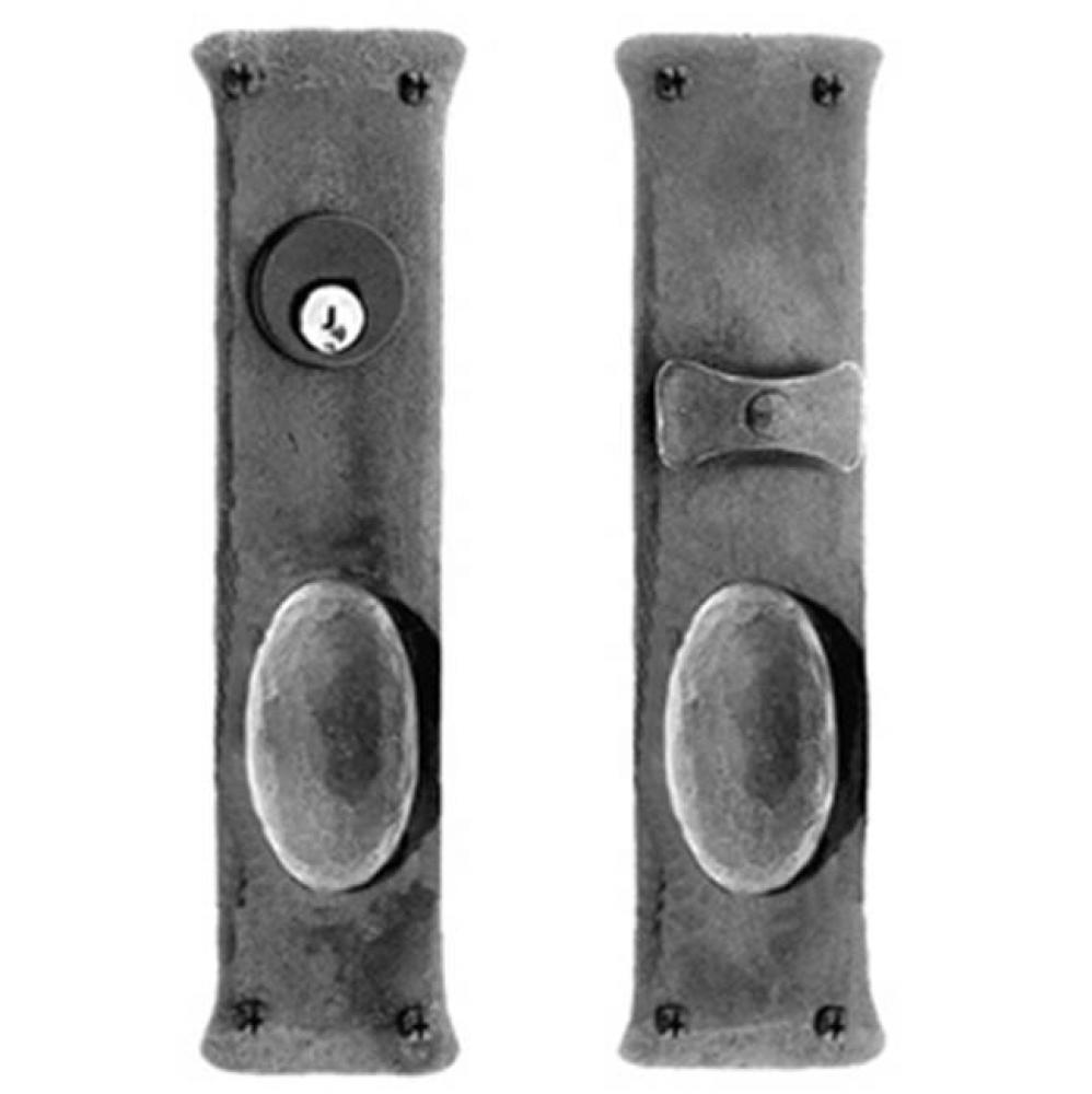 Greenwich Double Knob Mortise Lock Set, Black