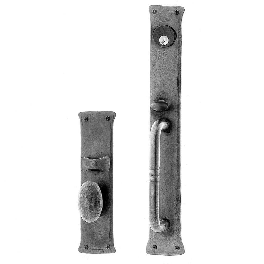 Greenwich Handle and Knob Mortise Lock Set, Black