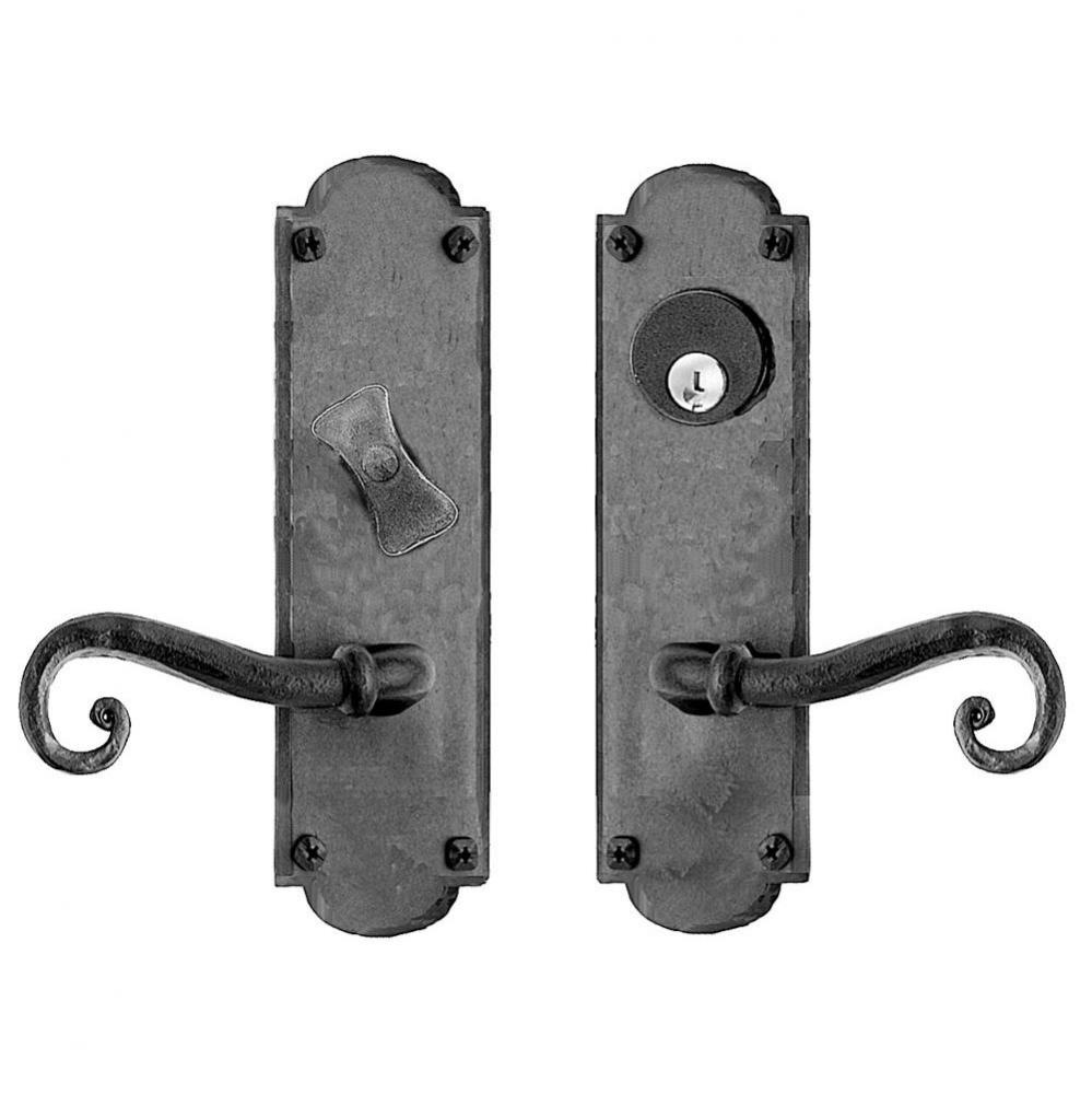 Oregon Double Lever Mortise Lock Set, Black