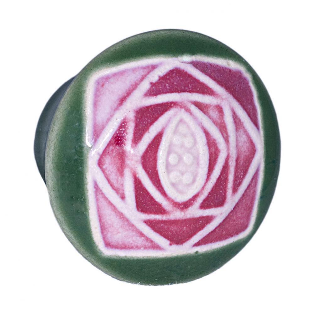 Sm Rd Green w/Sq Mauve Rose