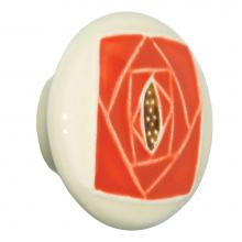 Acorn Manufacturing PR5YP - Lg Rd Off White w/Sq Orange Rose