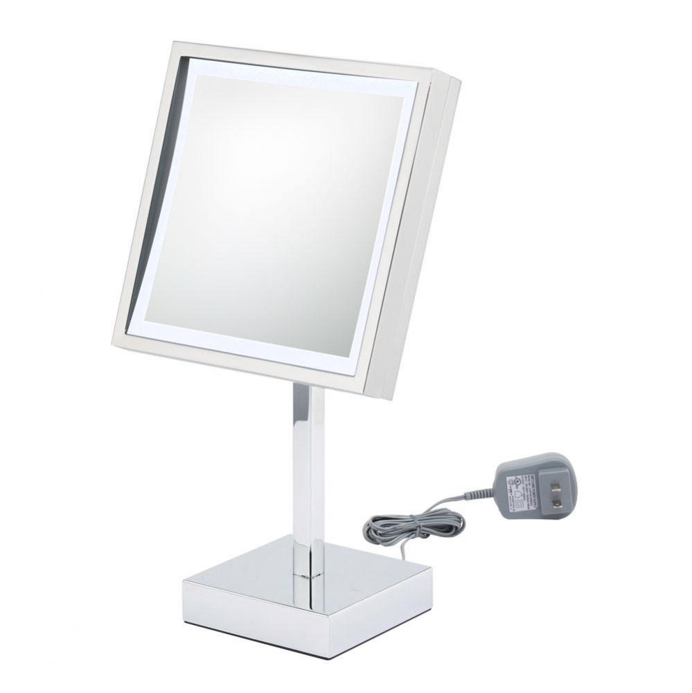 Single-Sided LED Square Free Standing Mirror Plug In