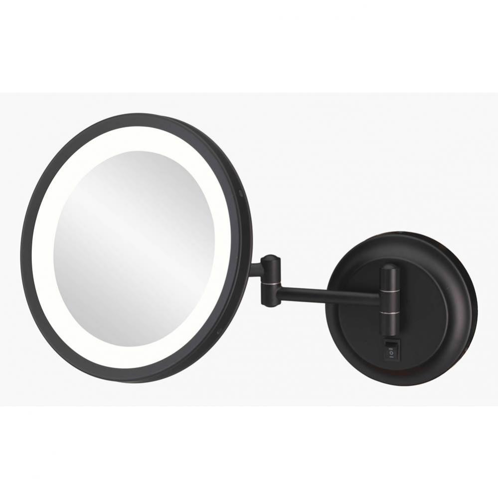 Single-Sided LED Round Arm Wall Mirror - Hardwired