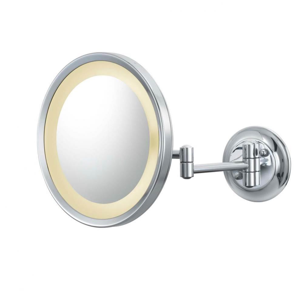 Single-Sided LED Round Arm Wall Mirror - Hardwired