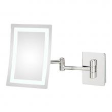 Aptations 949-2-43HW - Contemporary Rectangular Led Lighted Magnifying Makeup Mirror With Switchable Light Color in Chrom