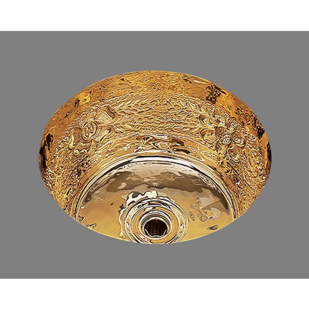 Small Round Bar Sink. Riatta Pattern, Undermount and Drop In