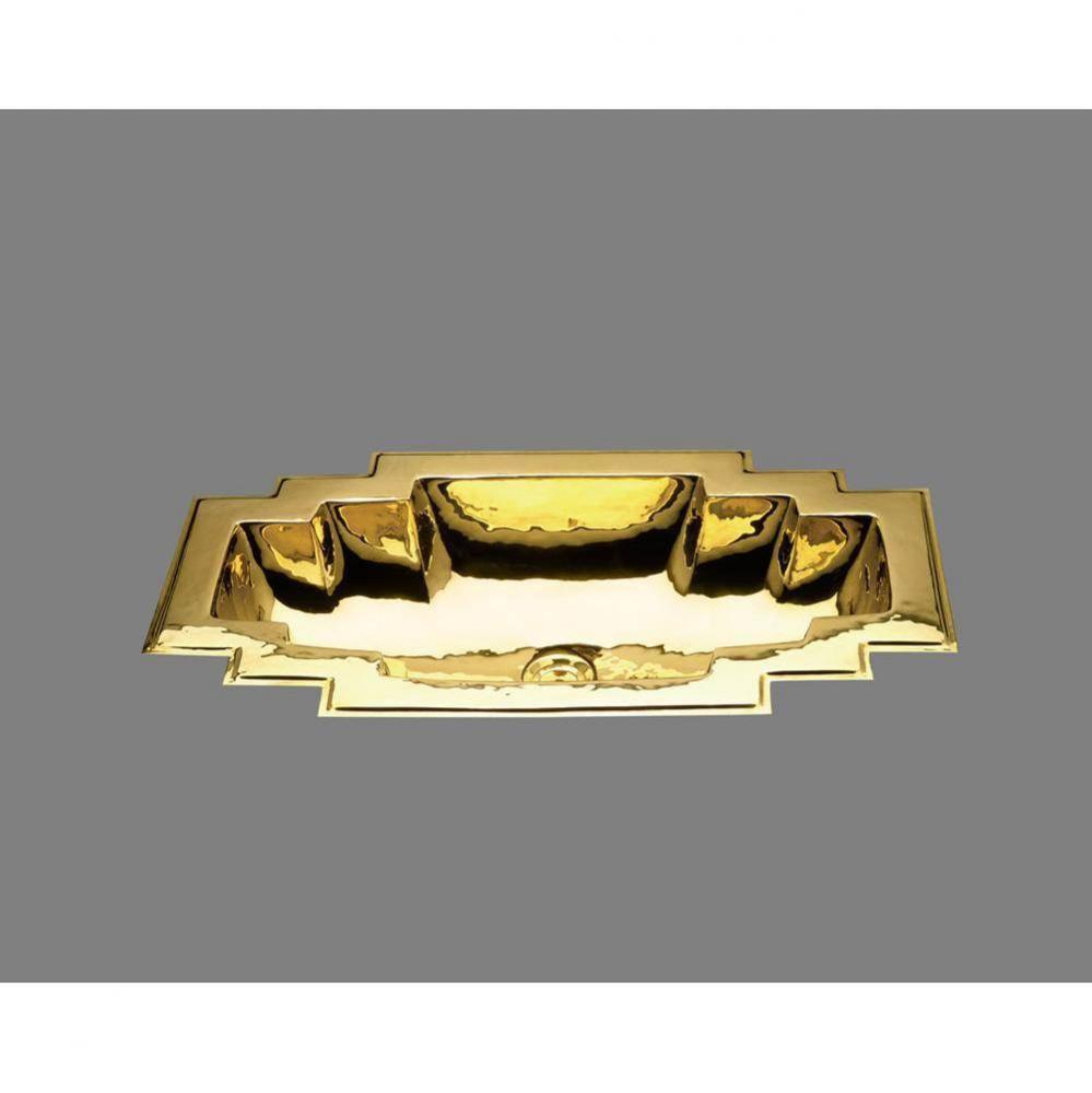 Maya, Small Art Deco Style Lavatory, Plain Pattern, Undermount and Drop In