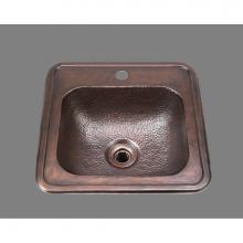 Alno B1012P.PB - Square Bar Sink With Faucet Ledge, Plain Pattern, Drop In