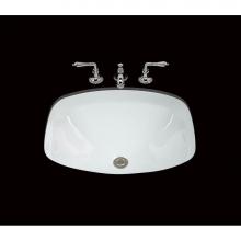 Alno P1619.U.WH - Jessica, Single Glazed, Uniqely Styled Large Plain Lavatory, No Overflow, Undermount Only