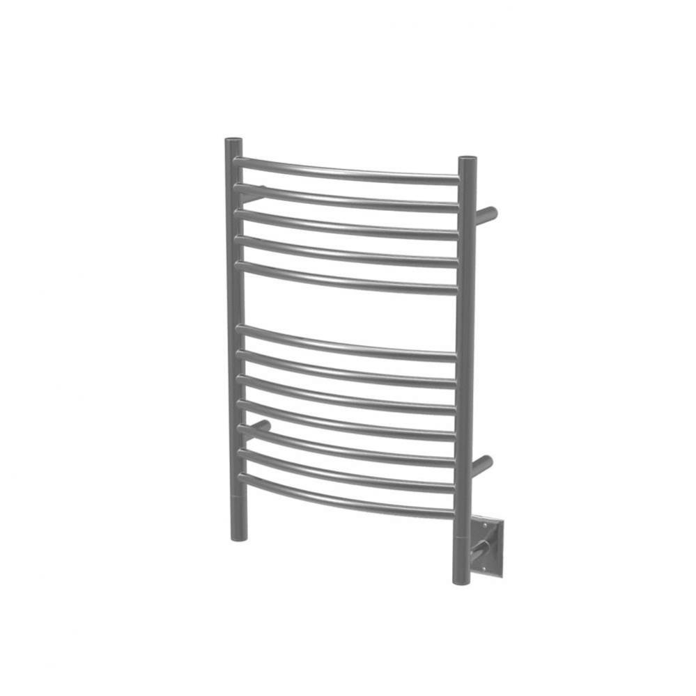Jeeves Model E Curved 16'' Wide 12 Bar Hardwired Towel Warmer In Brushed
