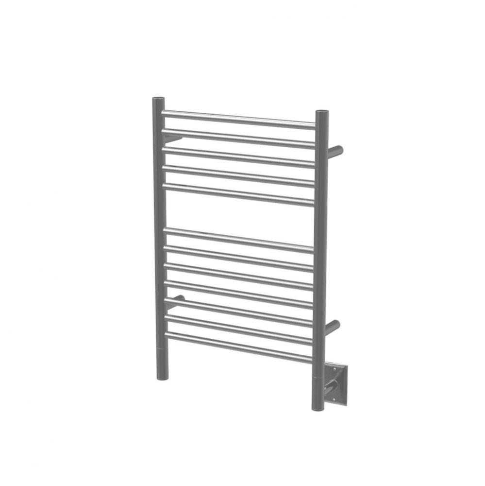 Jeeves Model E Straight 16'' Wide 12 Bar Hardwired Towel Warmer In Brushed