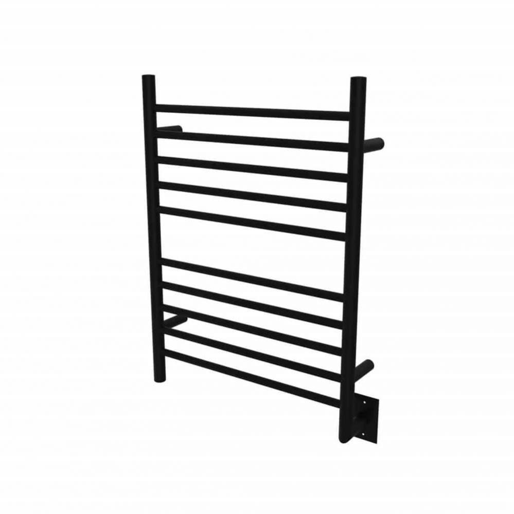 Radiant Hardwired + Plug-in Combo Straight 10 Bar Towel Warmer in Matte Black